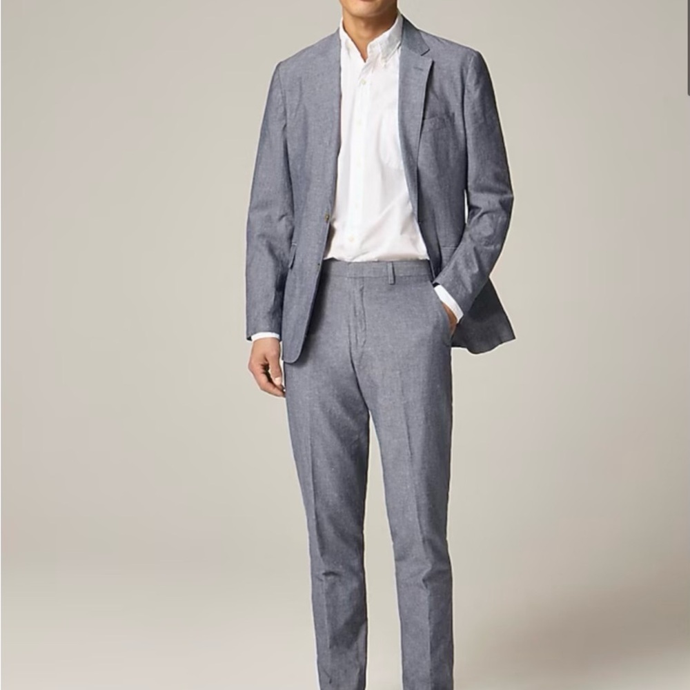 NWOT J.Crew Ludlow Slim-fit unstructured suit jacket in Irish cotton-linen blend